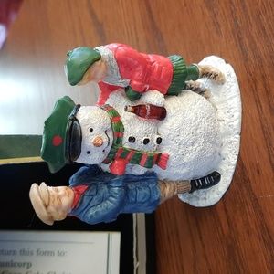 VTG Coca-Cola Thirsty the Snowman Town Square Collection Figurine 1992